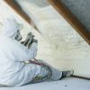Polyurethane foam release spray for SPF aplication